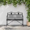 vidaXL Panchina da giardino Nero 104 x 54 x 93cm Acciaio