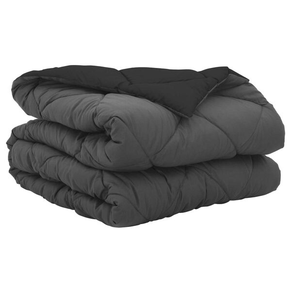 vidaXL Duvet Estivo Nero e antracite 220 x 135 cm Microfibra