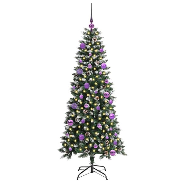vidaXL Albero di Natale artificiale con 150 LED Verde 150 cm