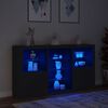 vidaXL Credenza con Luci LED Nera 181,5x37x100 cm