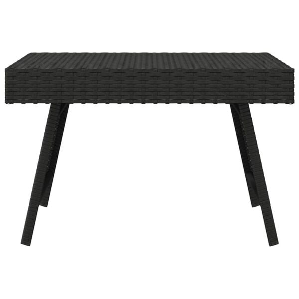 vidaXL Tavolino Pieghevole Nero 60x40x38 cm in Polyrattan