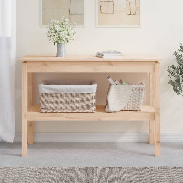 vidaXL Tavolo Consolle 110x40x75 cm in Legno Massello di Pino