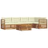 vidaXL Set di divani da esterno con cuscino 6 pcs Naturale e Crema