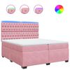 vidaXL Giroletto a Molle con Materasso Rosa 200x200 cm in Velluto