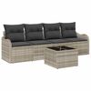 vidaXL Set Divano da Giardino Grigio chiaro polyrattan
