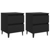 vidaXL Comodini 2pz Neri 40x35x50 cm in Legno Multistrato