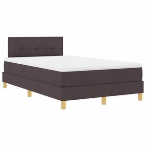 vidaXL Letto a Sorgente LED Marrone Scuro 120 x 190 cm Tessuto