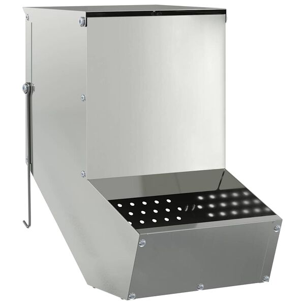 vidaXL Mangiatore per conigli Argento 17,5 x 26 x 28,5 cm