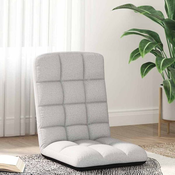 vidaXL Sedia da Terra Pieghevole Grigio Nuvola 71x51x62 cm in Tessuto