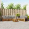 vidaXL Set divani con cuscino 8 pcs Grigio Naturale e Chiaro