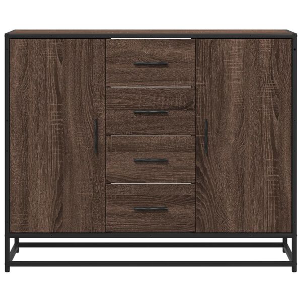 vidaXL Credenza Rovere Marrone 92x35x76 cm in Legno Multistrato