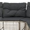 vidaXL Divano da Giardino a L Cuscini e Pouf Grigio Chiaro Polyrattan
