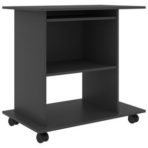 vidaXL Scrivania da Computer Grigia 80x50x75 cm in Legno Multistrato