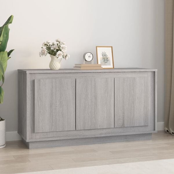 vidaXL Credenza Grigio Sonoma 102x35x55 cm in Legno Multistrato