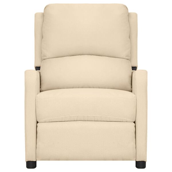 vidaXL Poltrona Alzapersona Massaggiante Crema in Tessuto