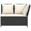 vidaXL Set Divani da Giardino 3 pz con Cuscini in Polyrattan Nero