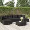 vidaXL Set Mobili da Giardino 6 pz con Cuscini in Polyrattan Nero