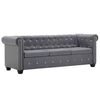 vidaXL Divano Chesterfield a 3 Posti in Velluto 199x75x72 cm Grigio