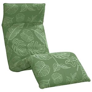 vidaXL Lettino Pieghevole Motivo a Foglie 175x54x8,5 cm Tessuto Oxford