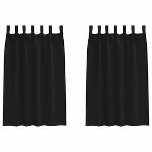vidaXL Tende Blackout con Anelli 2 pz Nero 175 x 140 cm Poliestere
