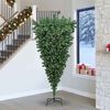 vidaXL Albero di Natale artificiale preilluminato capovolto con set di palline