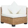 vidaXL Divano Angolare con Cuscini in Rattan Naturale