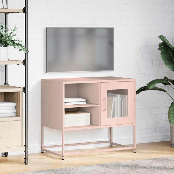 vidaXL Mobile TV Rosa 68x39x60,5 cm in Acciaio