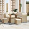 vidaXL Set Divano da Giardino con cuscino 8 pcs beige e panna