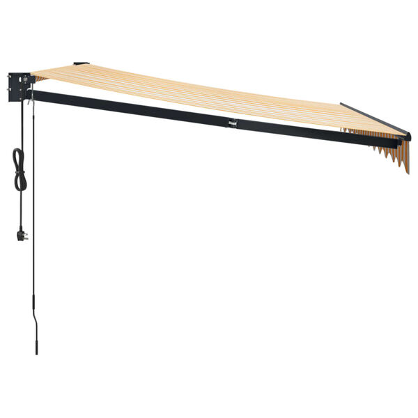 vidaXL Tenda Sole Automatica Retrattile Gialla e Bianca 3x2,5 m