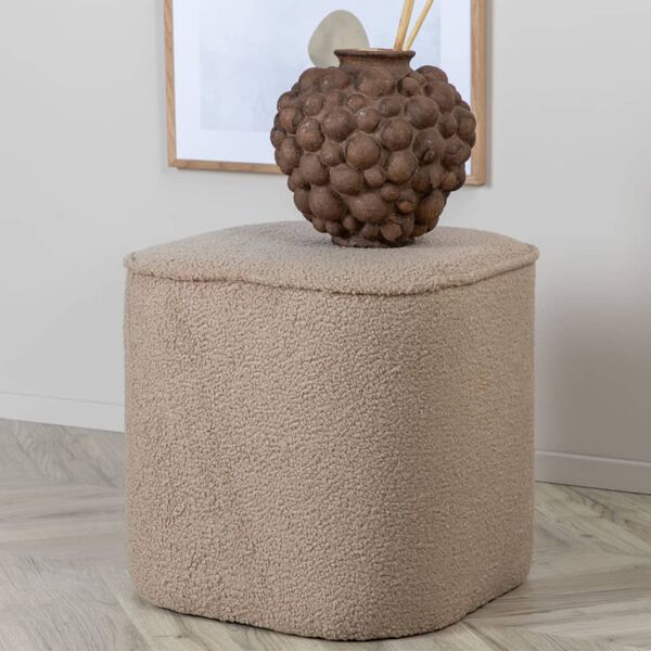 Venture Home Pouf Piff 44x44x41 cm Pelliccia Beige