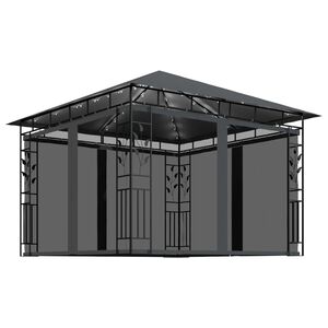 vidaXL Gazebo con Zanzariera e Luci LED 3x3x2,73 m Antracite