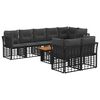 vidaXL Set Divano da Giardino 9 pz Nero e Grigio scuro polyrattan