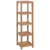 vidaXL Scaffale per Bagno a 4 Ripiani in Massello di Teak 42x42x165cm
