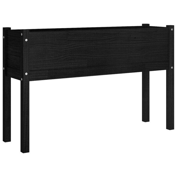 vidaXL Fioriere da Giardino 2 pz Nere 110x31x70 cm in Legno di Pino