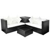 vidaXL Set Divani da Giardino 4 pz con Cuscini in Polyrattan Nero