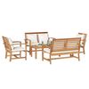 vidaXL Set Divano da Giardino 5 pcs Naturale Legno di teak solido