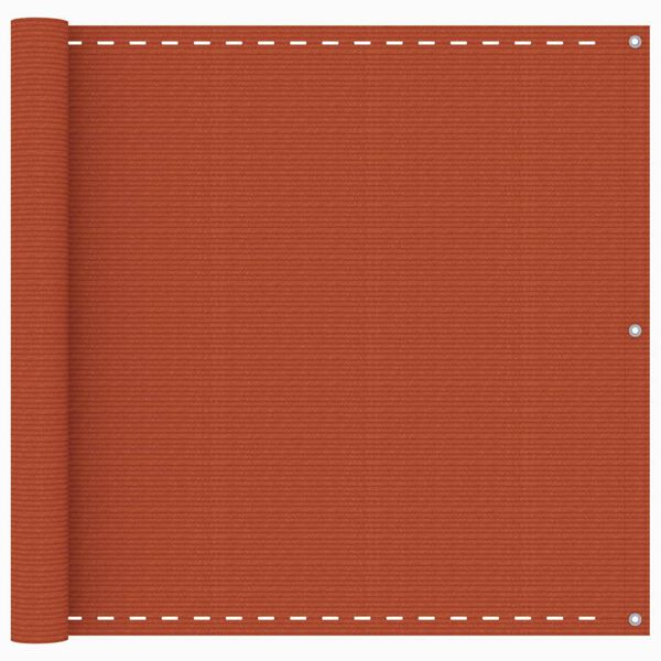 vidaXL Paravento da Balcone Arancione 90x400 cm in HDPE