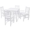 vidaXL Set da Pranzo 5 pz in Legno di Pino Bianco