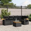 vidaXL Set Divano da Giardino 6 pz con Cuscini Nero in Polyrattan