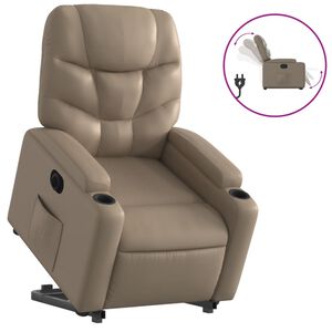 vidaXL Poltrona Alzapersona Reclinante Elettrica Cappuccino Similpelle