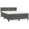 vidaXL Giroletto a Molle con Materasso Grigio Scuro 140x200 cm Velluto