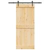 vidaXL Porta Scorrevole con Set Hardware 85x210 cm Legno Massello Pino