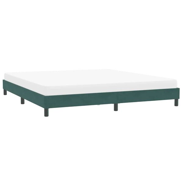 vidaXL Giroletto senza Materasso Verde Scuro 200x210 cm in Velluto