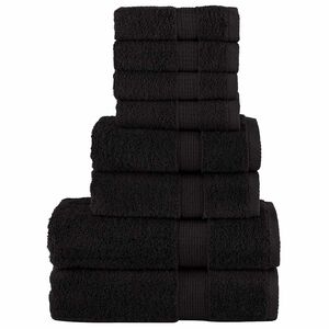 vidaXL Set ASciugamani SOLUND 8 pz Neri 600 gsm