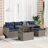 vidaXL Set Divano da Giardino 6pz con Cuscini Grigio Polyrattan Acacia