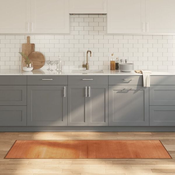 vidaXL Tappeto Rettangolare Marrone 60x200 cm in Bamb&ugrave;