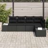 vidaXL Set Divano da Giardino con cuscino 5 pcs Nero polyrattan