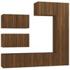 vidaXL Set Mobili Porta TV 6 pz Rovere Marrone in Legno Multistrato