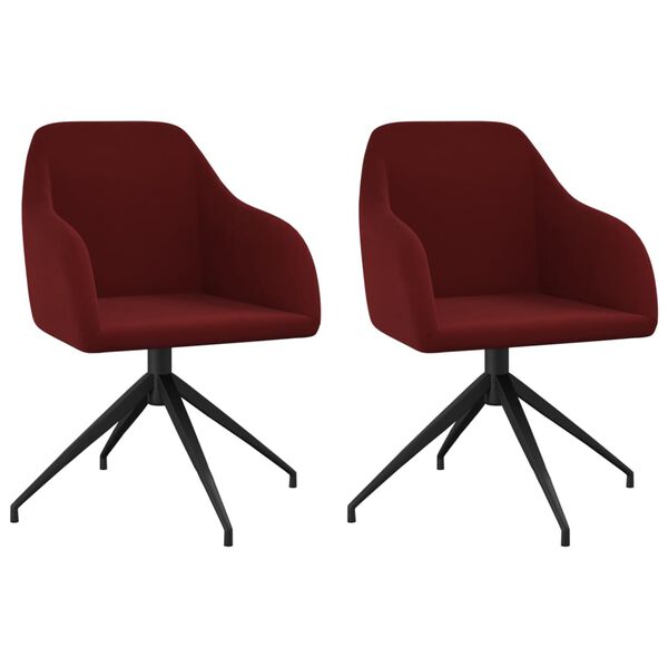 vidaXL Sedie da Pranzo 2 pz Rosso Vino in Velluto