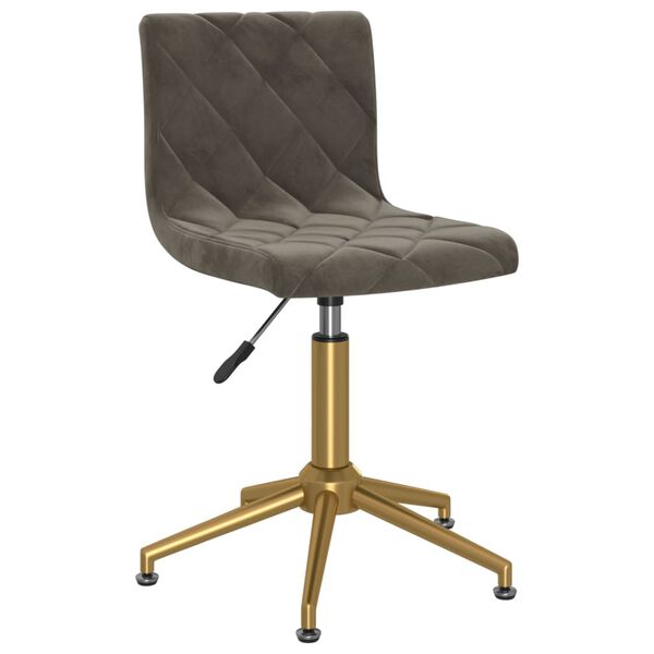 vidaXL Sedia da Pranzo Girevole Grigio Scuro in Velluto